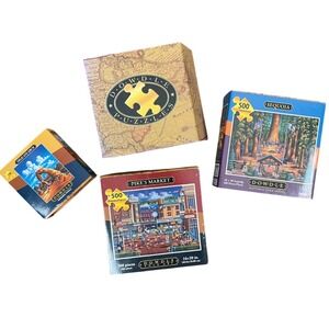 Dowdle Folk Art Puzzle Lot 4 Sequoia Pike's Market Delicate Arch Bermuda